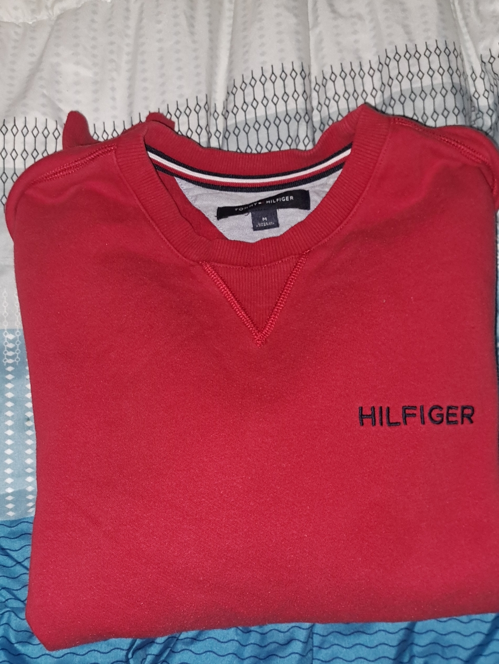 Tommy Hilfiger Red Crewneck Sweatshirt with Logo